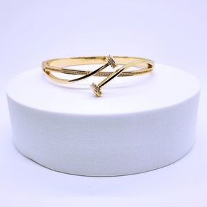 Double Crystal Nail Head Cross Bangle